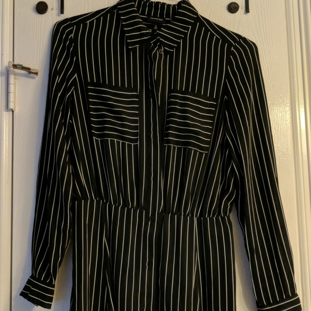 Black with white stripes max dress